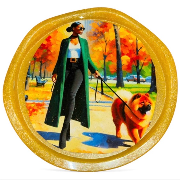 NORE’S NOVELTIES HANDCRAFTED DESIGNS Other - NORE’S NOVELTIES Set of 2 Ashtray-styled Handcrafted Coasters “STROLLING”